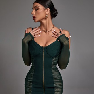 Elegant Strappy Mesh Bandage Dress